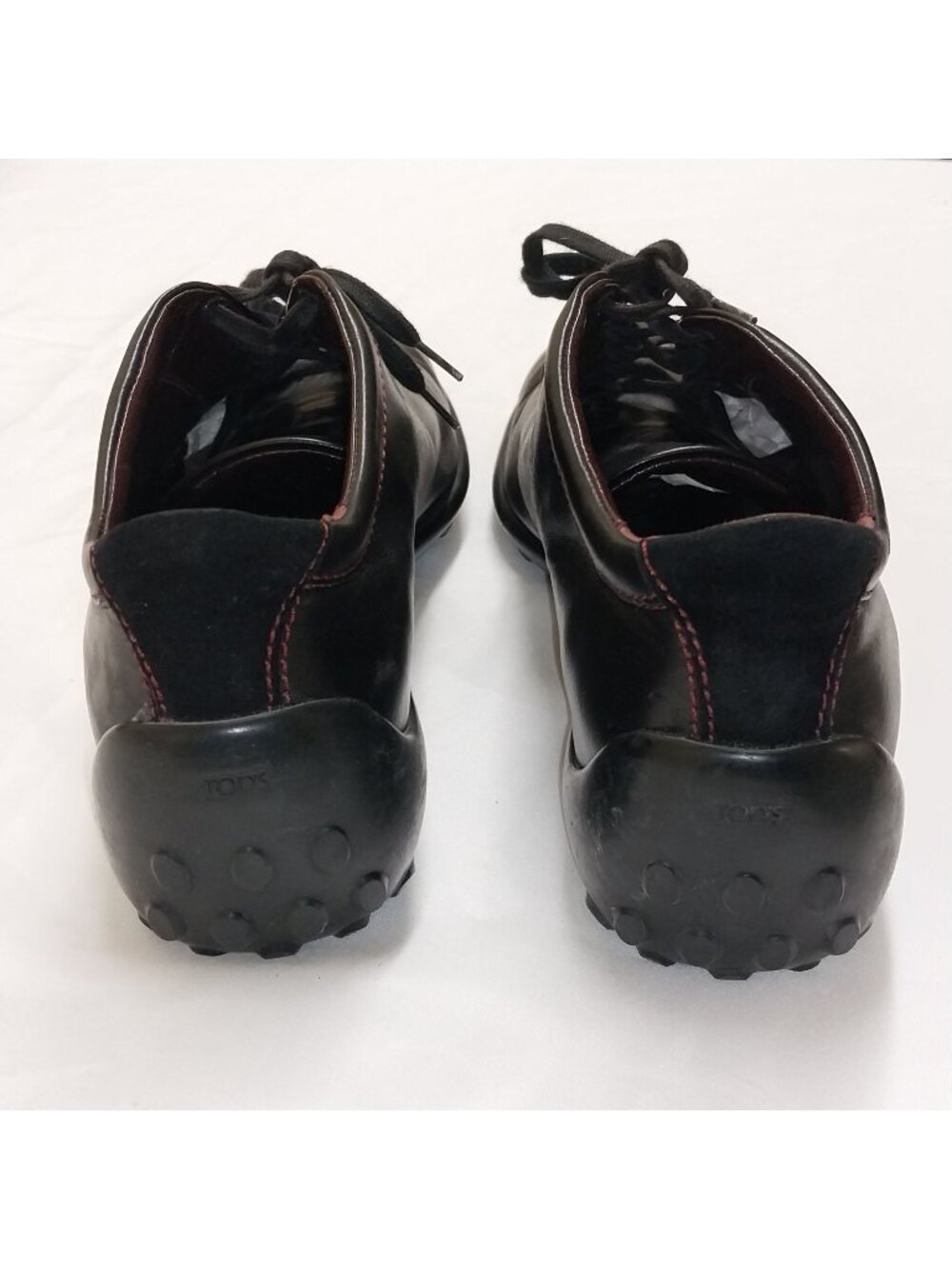Tod's Women's Black Leather Lace-Up Shoes